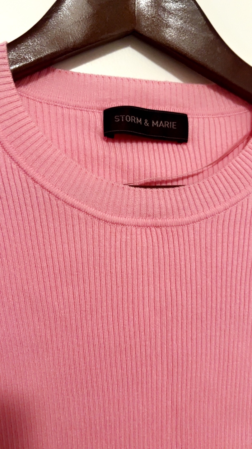 Pink Ribbed Knit Top - Size M - photo 4