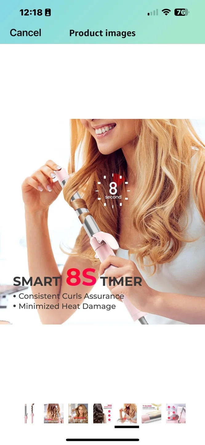 Automatic Rotating Curling Iron  for 1 inch - Pink image indicator(5)