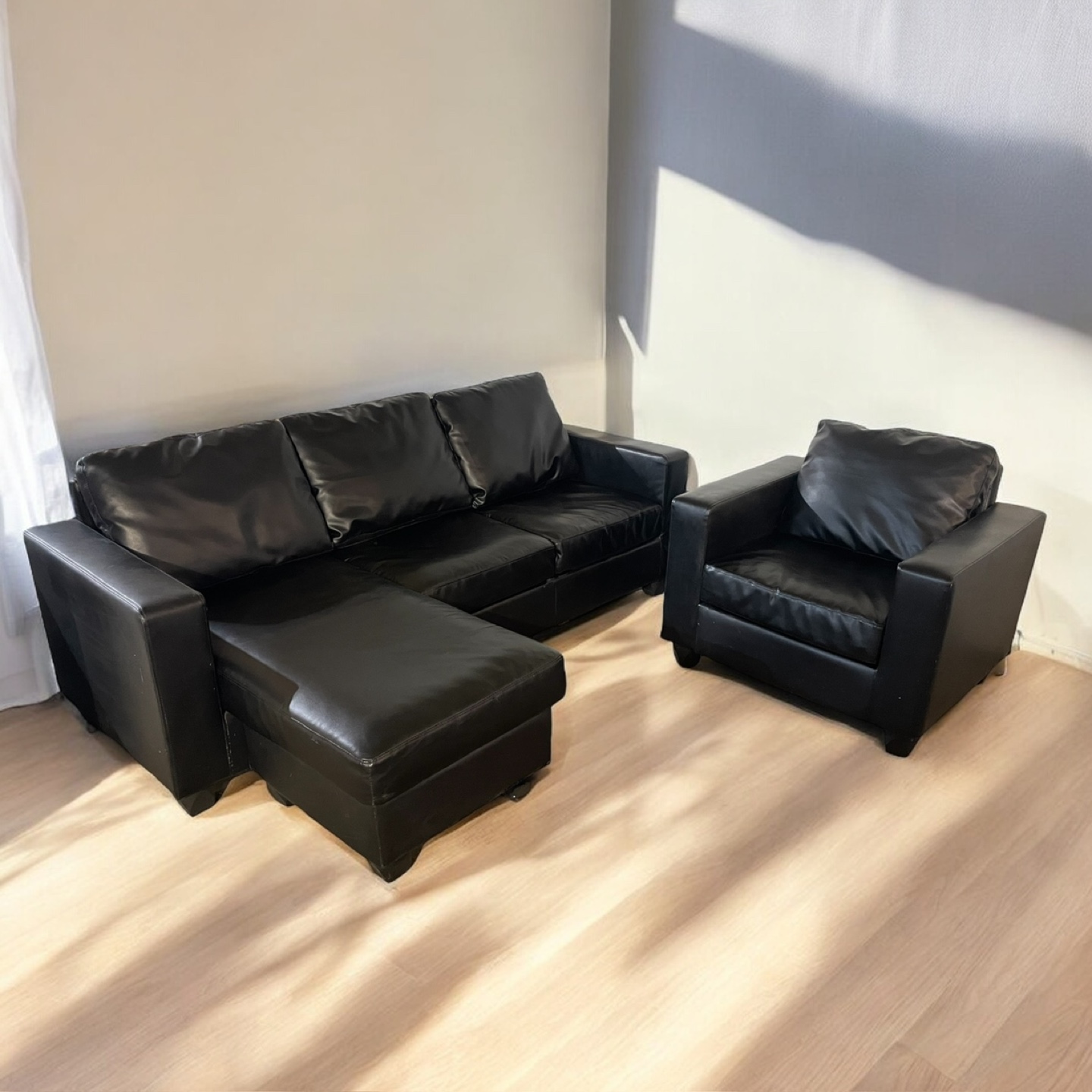 L-Shaped Sectional Sofa with Armchair
