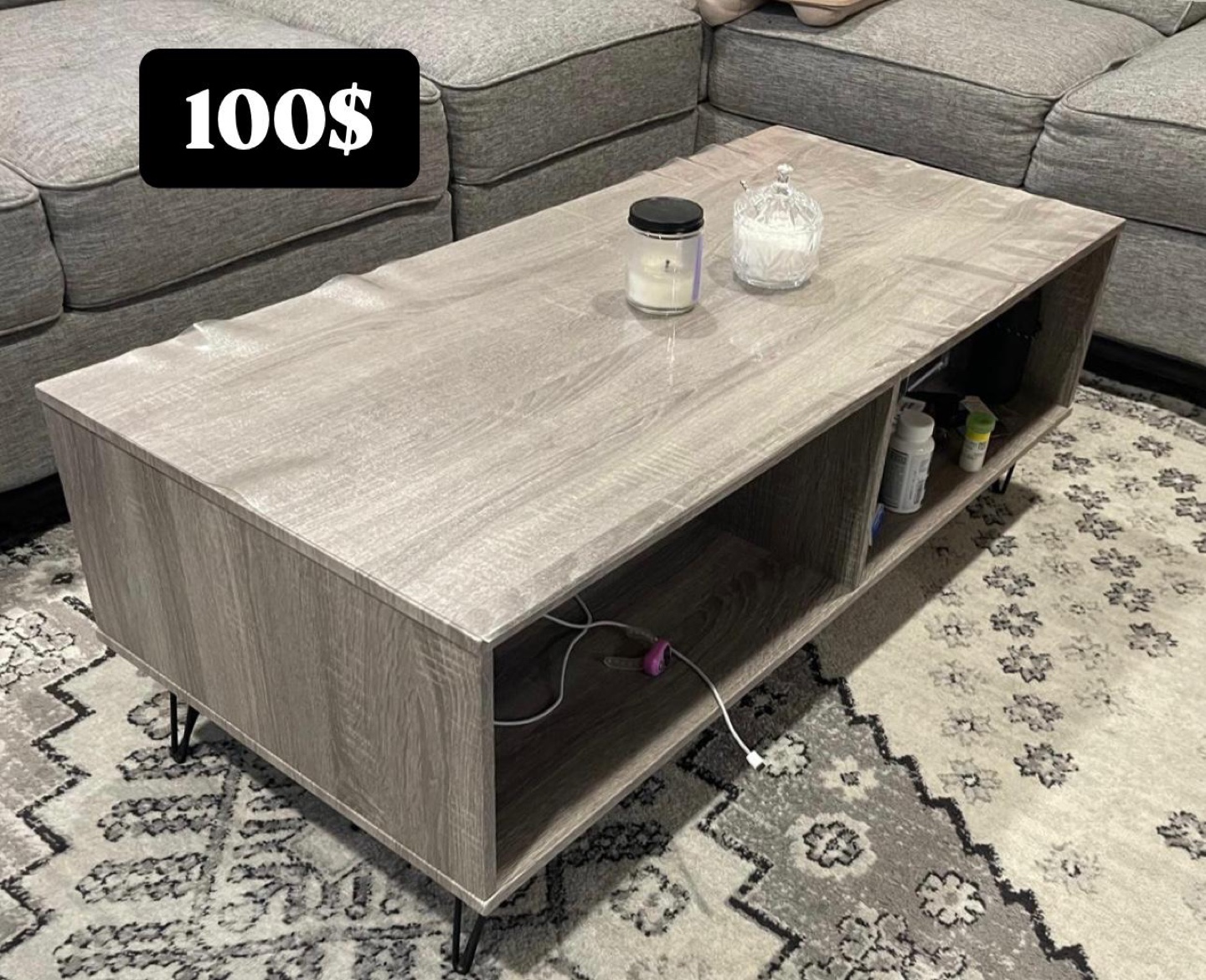 Modern Coffee Table - Grey Wood Look