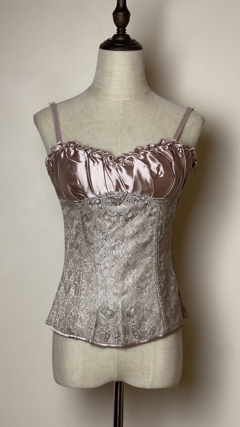Champagne Brocade Corset Top