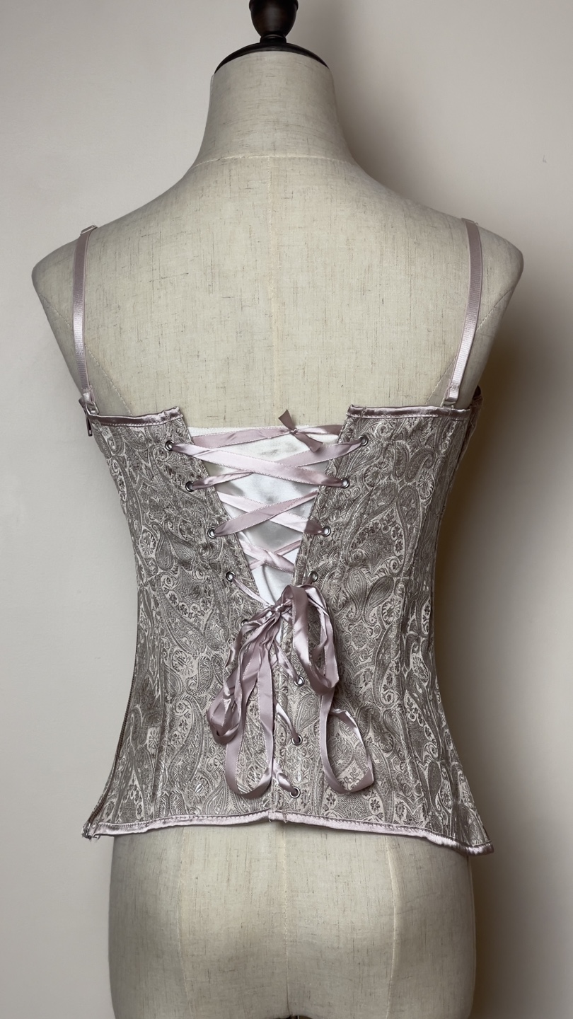 Champagne Brocade Corset Top - photo 2