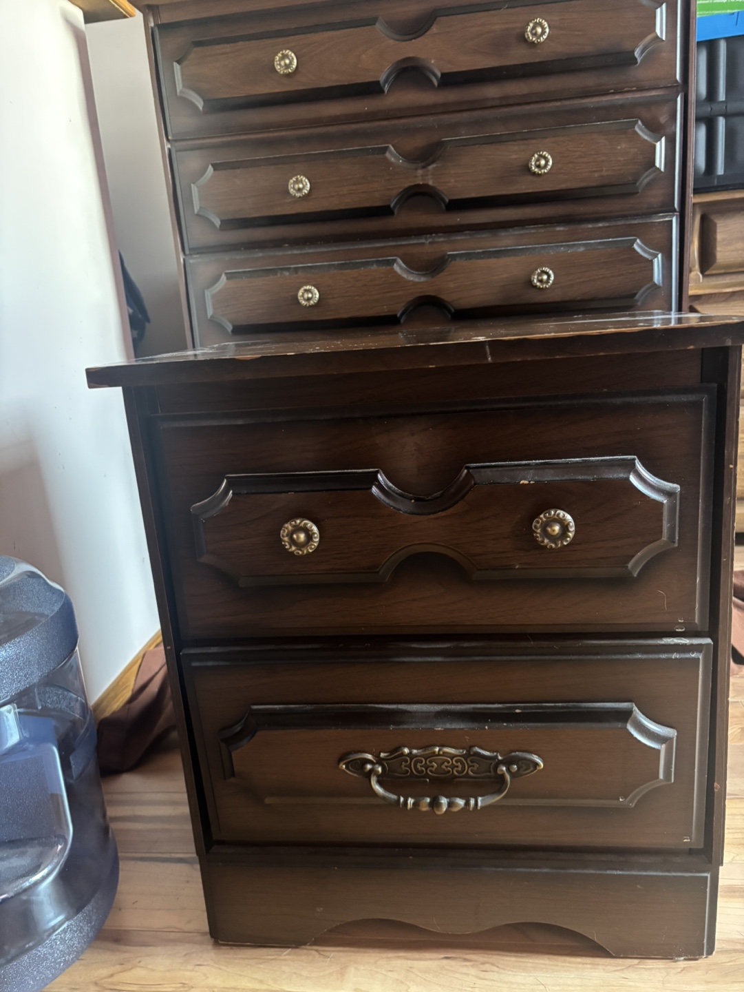 Vintage Wooden Two-Drawer Nightstand