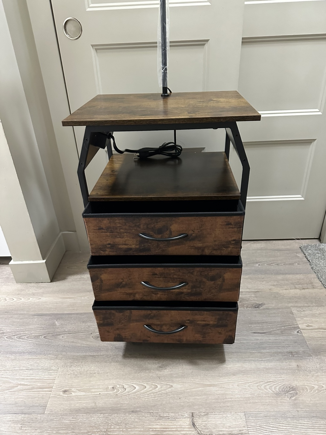 brand new runjuly nightstand with an integrated lamp - photo 2