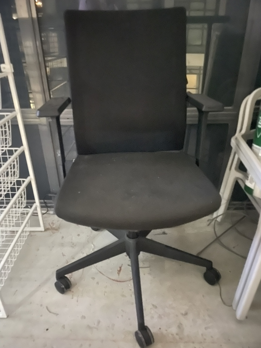 Black Office Chair with Armrests