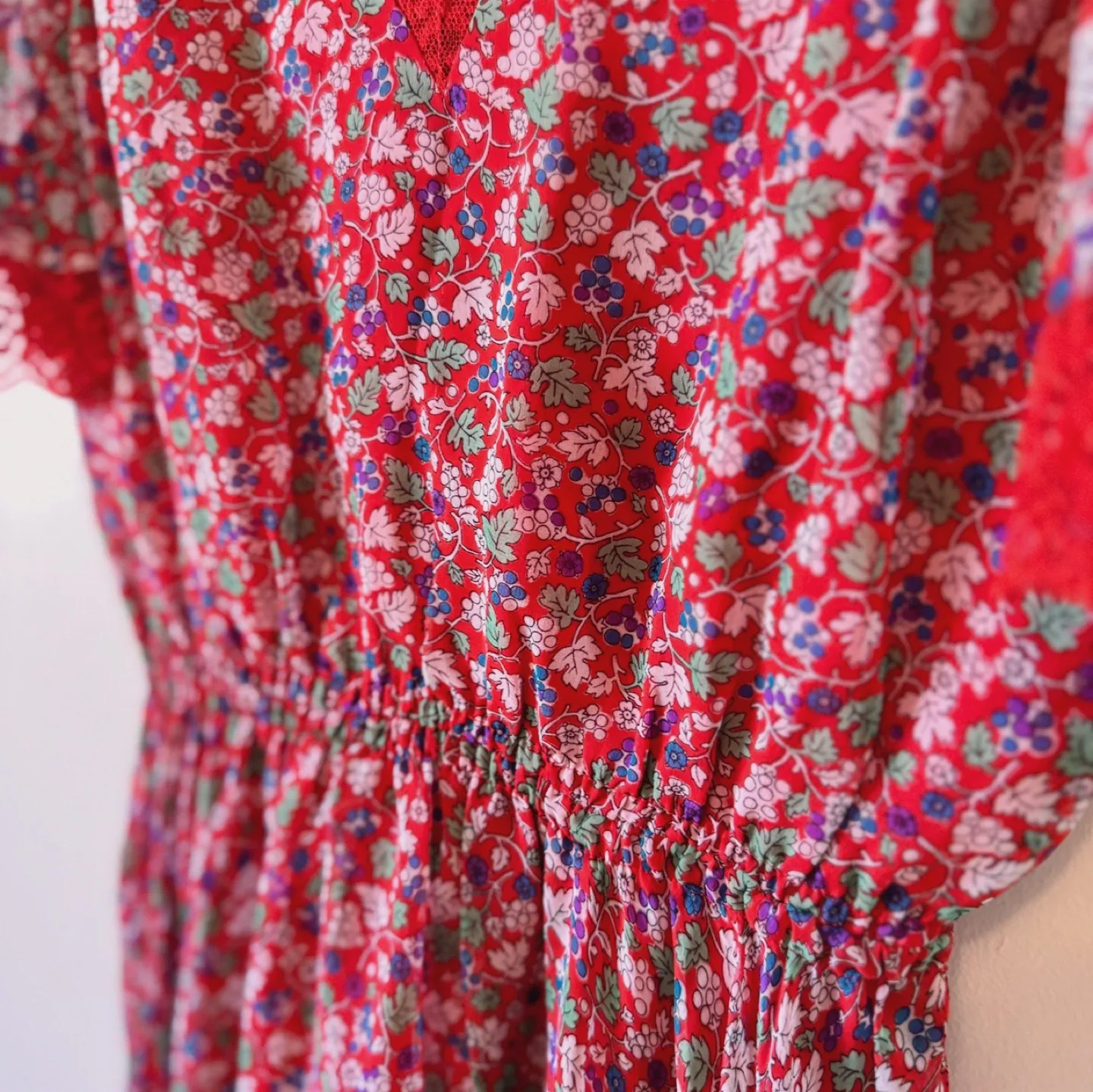 Vintage Red Floral Lace Dress image indicator(9)