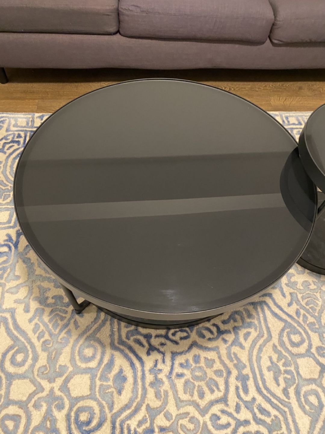 IKEA FRÖTORP Coffee & Side Table Set - Black Glass & Marble - photo 2