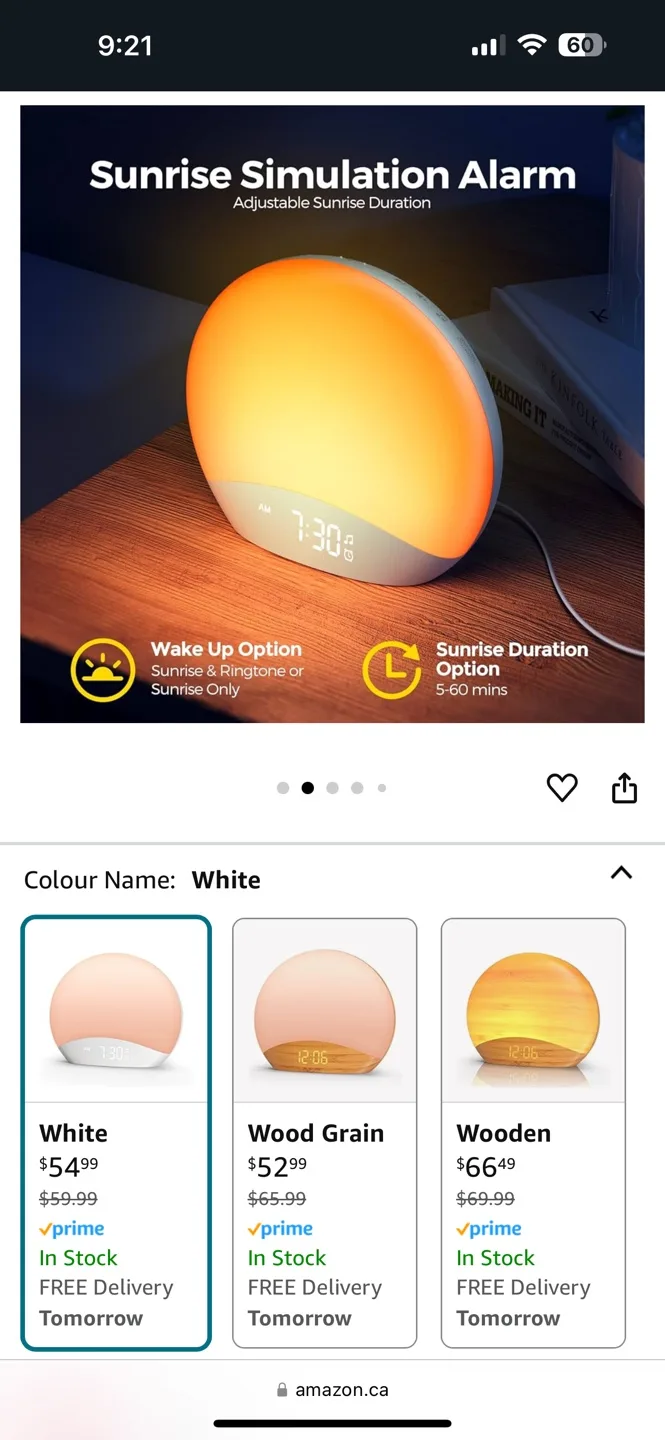 Sunrise Alarm Clock - Model R7 - White image indicator(2)