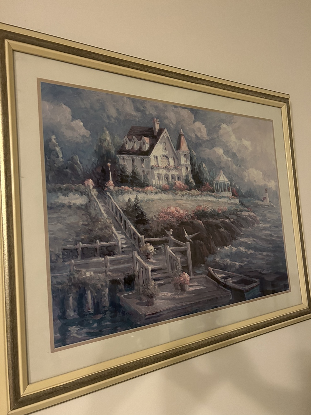 Framed Coastal House Painting - photo 2
