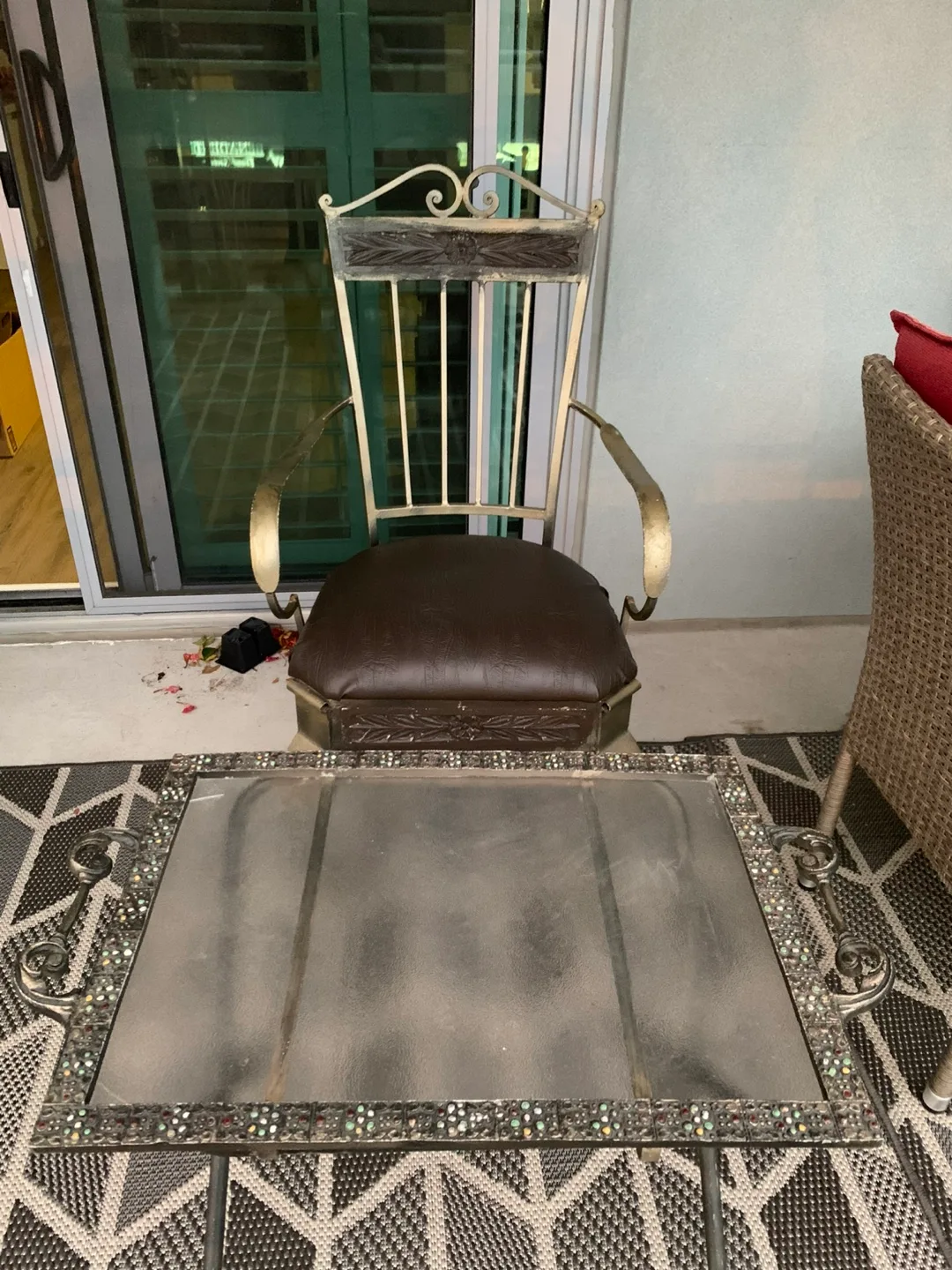 Solid, Wrought Iron Metal Armchair, Sidechair //Heavy image indicator(2)