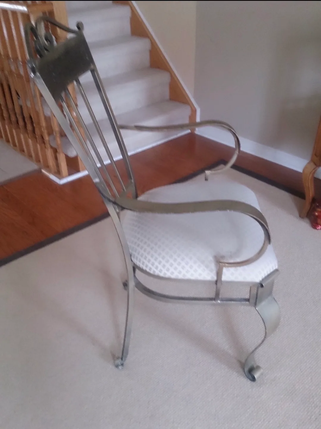 Solid, Wrought Iron Metal Armchair, Sidechair //Heavy image indicator(3)