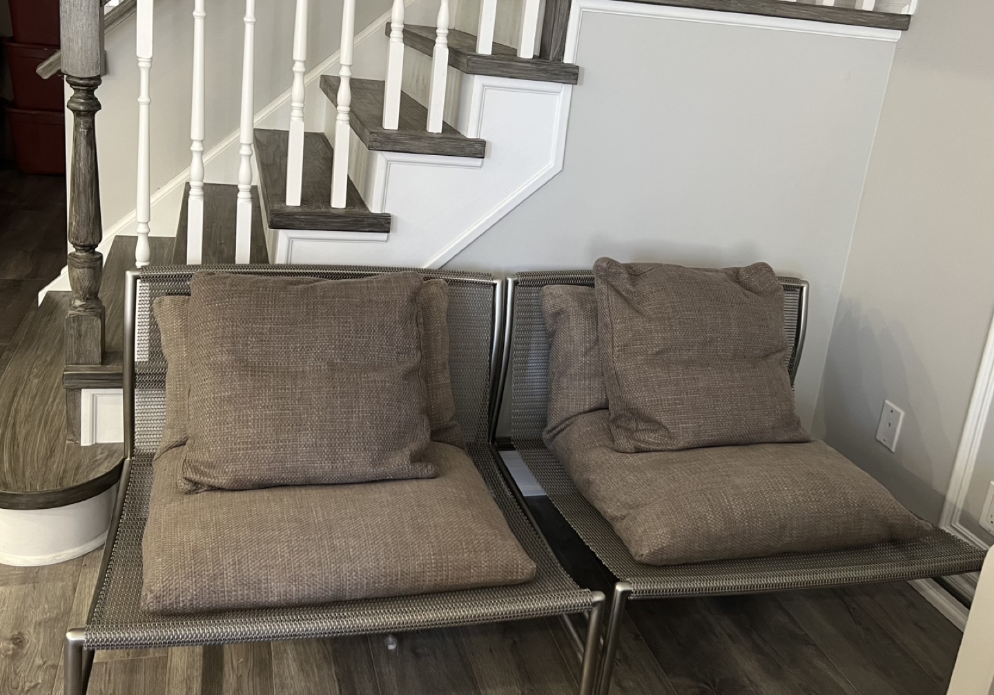 Metal Mesh Chairs with Cushions-Italian