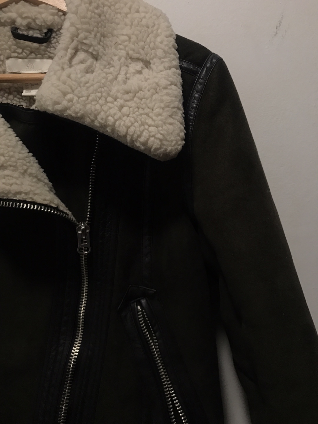 H&M Olive Green Aviator Jacket Size 2