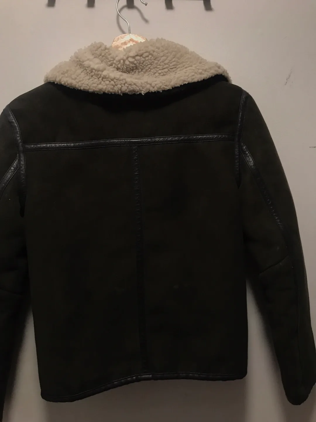 H&M Olive Green Aviator Jacket Size 2 image indicator(4)