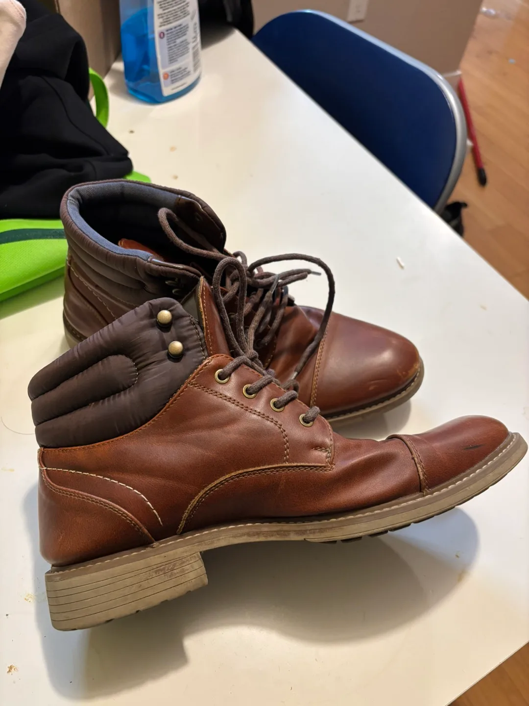 Men's Brown Leather Boots Size 9.5
