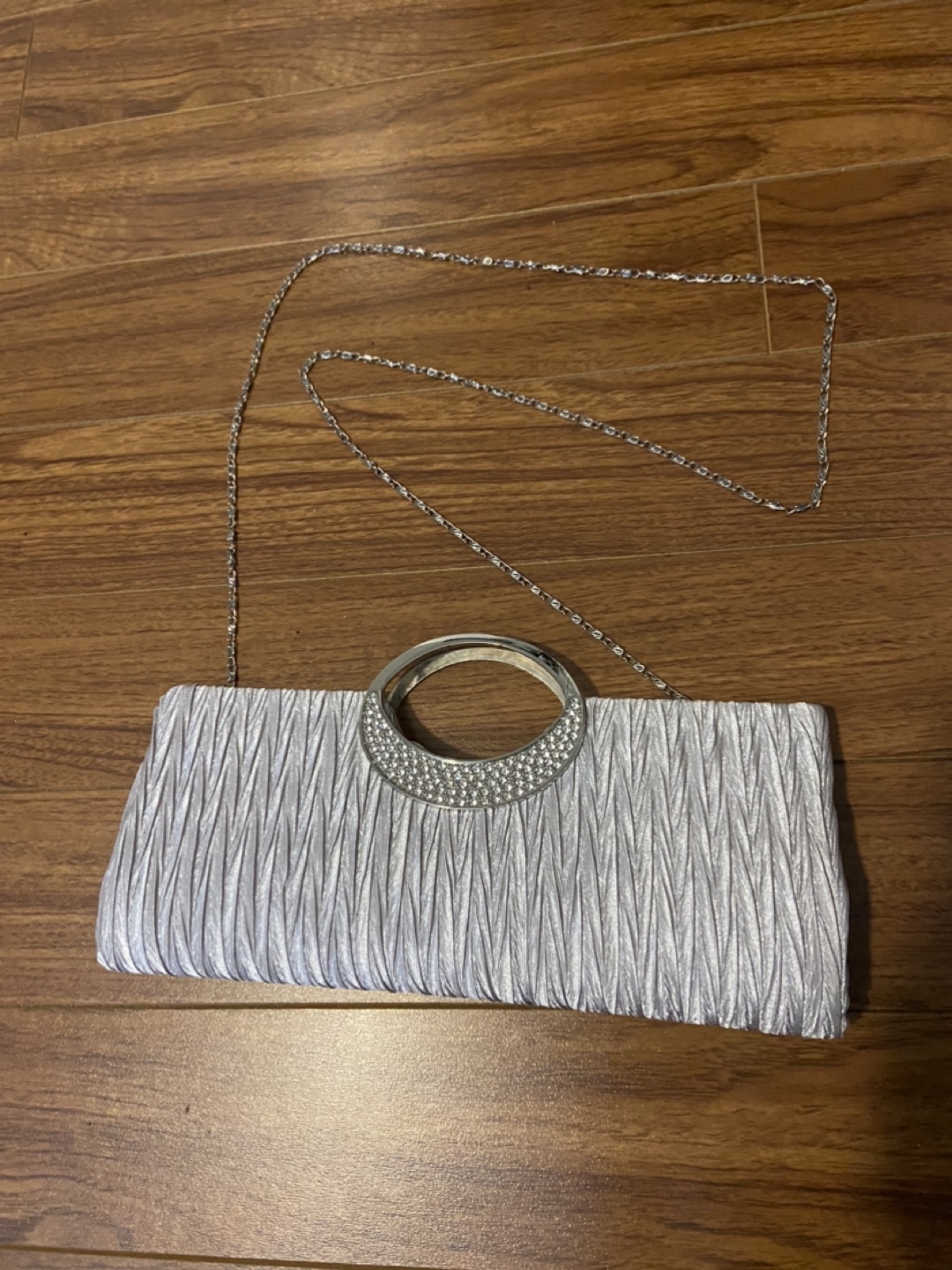 Silver Rhinestone Clutch Purse