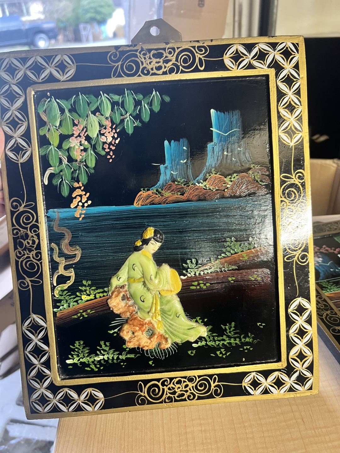 Pair of Vintage Asian-Inspired Wall Plaques