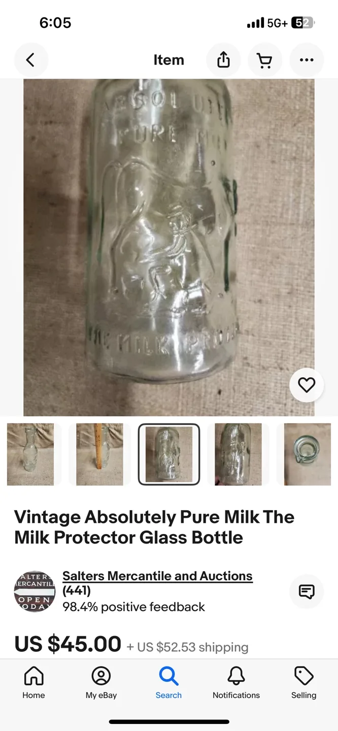 Vintage Absolutely Pure Milk Glass Bottle image indicator(3)