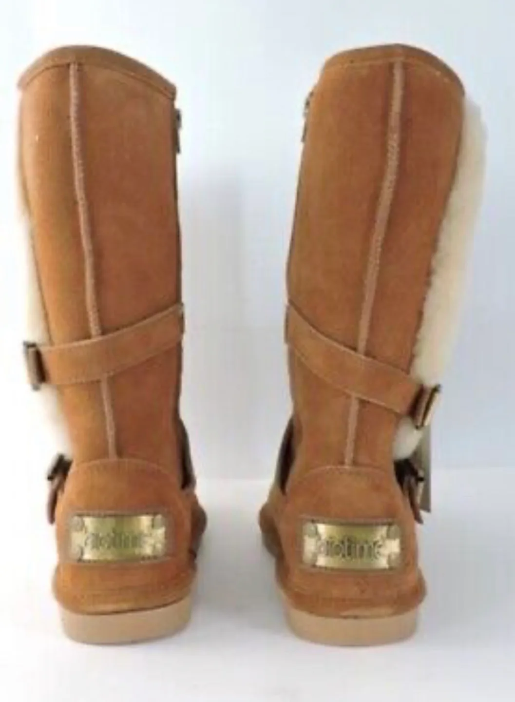 BioTime Women's Tan Suede Buckle Boots - Size 8 image indicator(3)