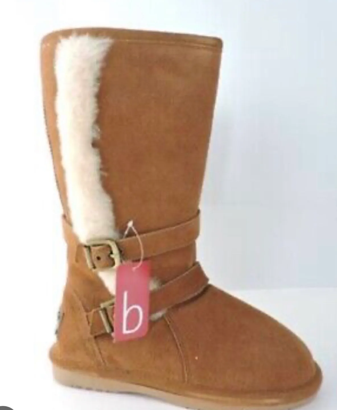 BioTime Women's Tan Suede Buckle Boots - Size 8 image indicator(4)