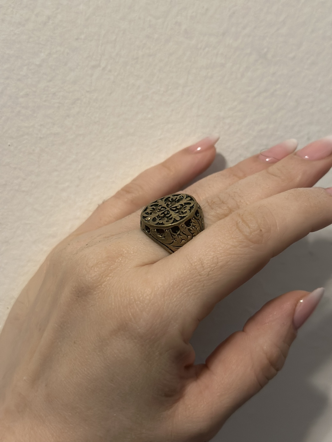 Gold Statement Ring Filigree Design - photo 2