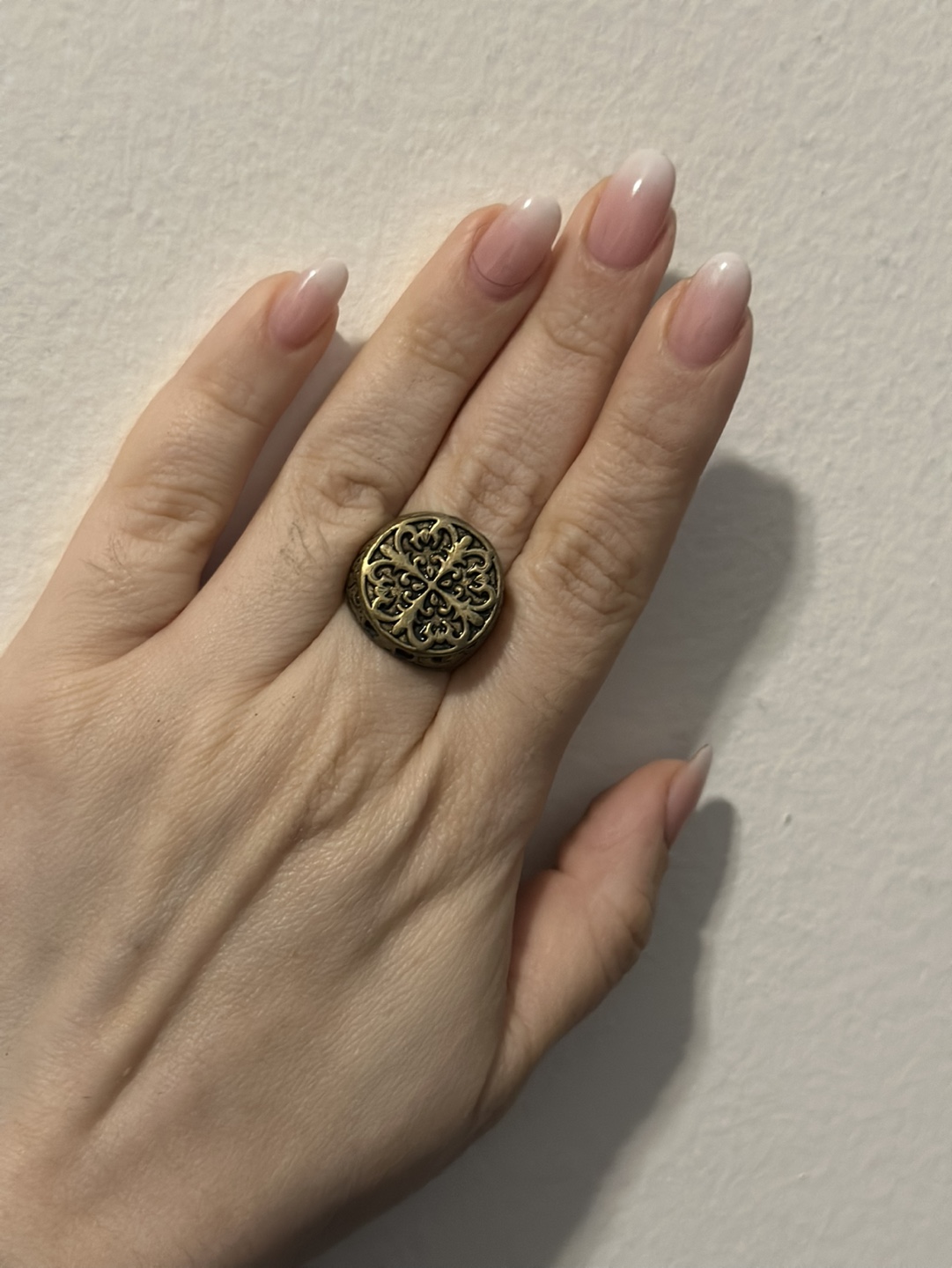Gold Statement Ring Filigree Design