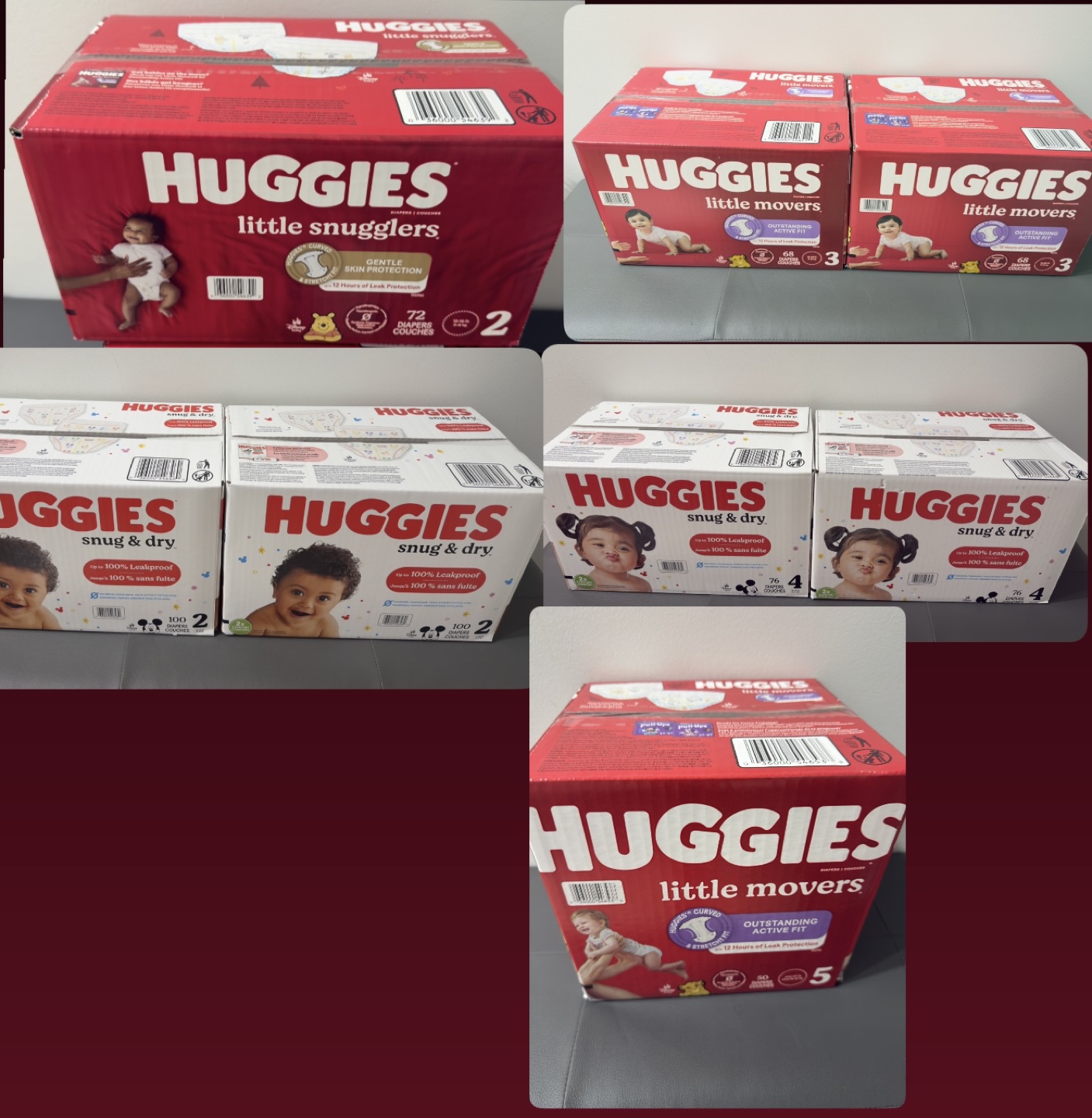 Bulk Huggies Diapers - Little Movers & Snug & Dry