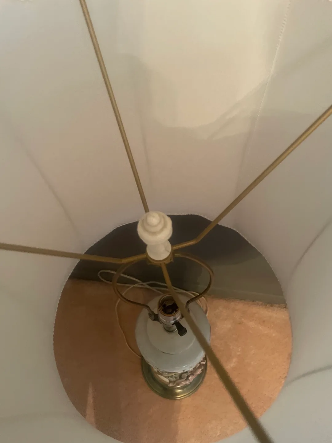 Pair of Vintage Porcelain Table Lamps with Floral Design image indicator(4)