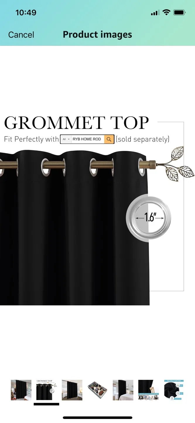 Large Blackout Curtain - 100W x 84L inch image indicator(6)