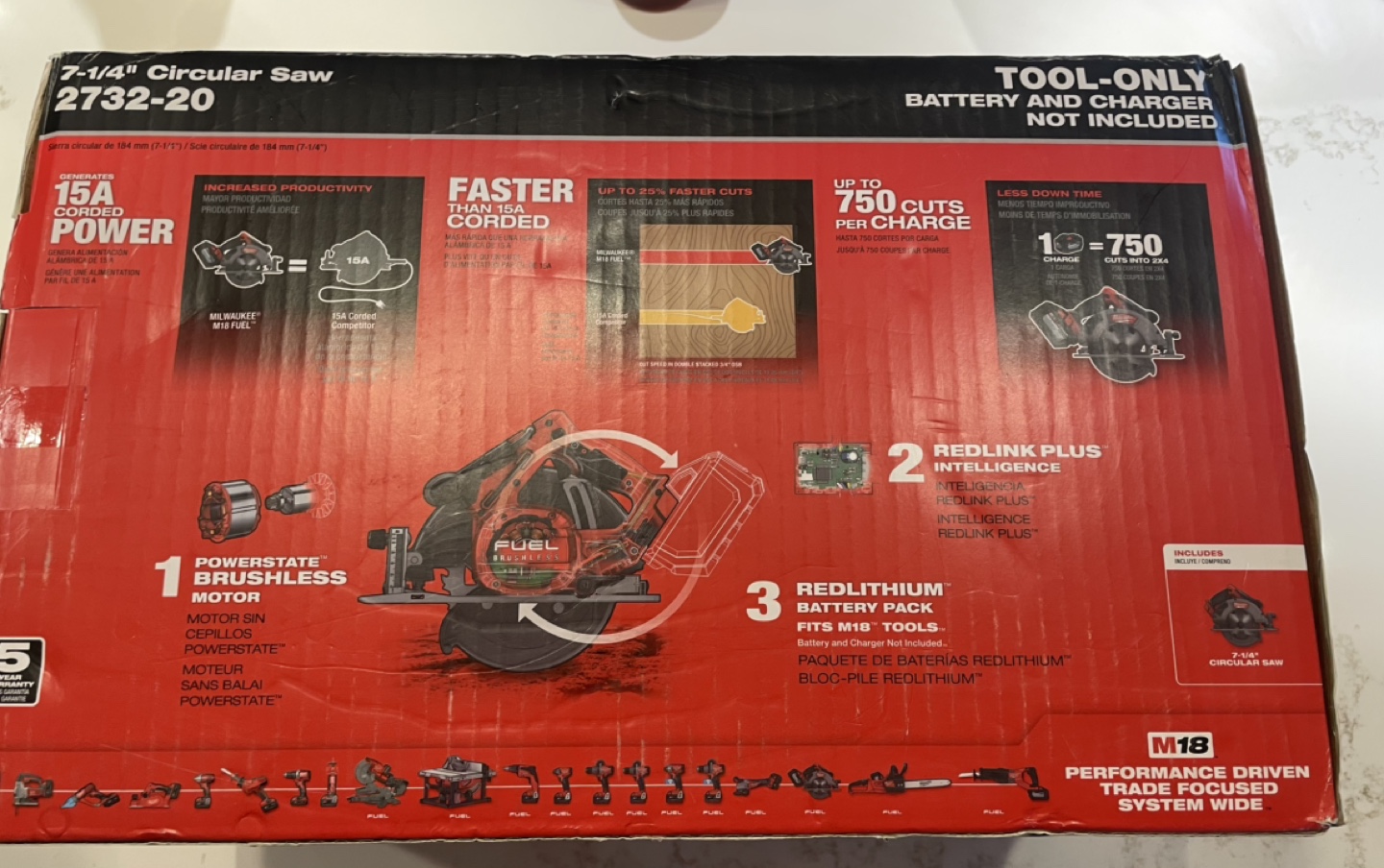 M18 fuel saw new in box 71/4 circular saw - photo 2