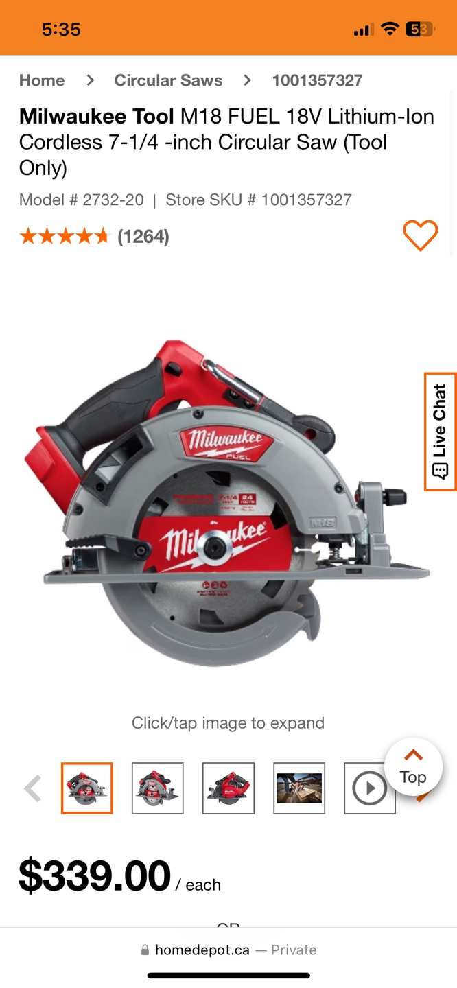M18 fuel saw new in box 71/4 circular saw - photo 3
