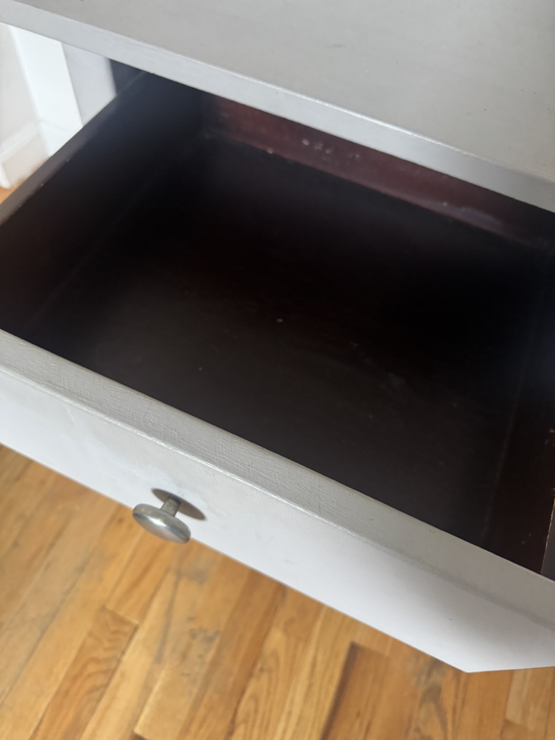 Gray One-Drawer Nightstand - Real Wood - photo 3