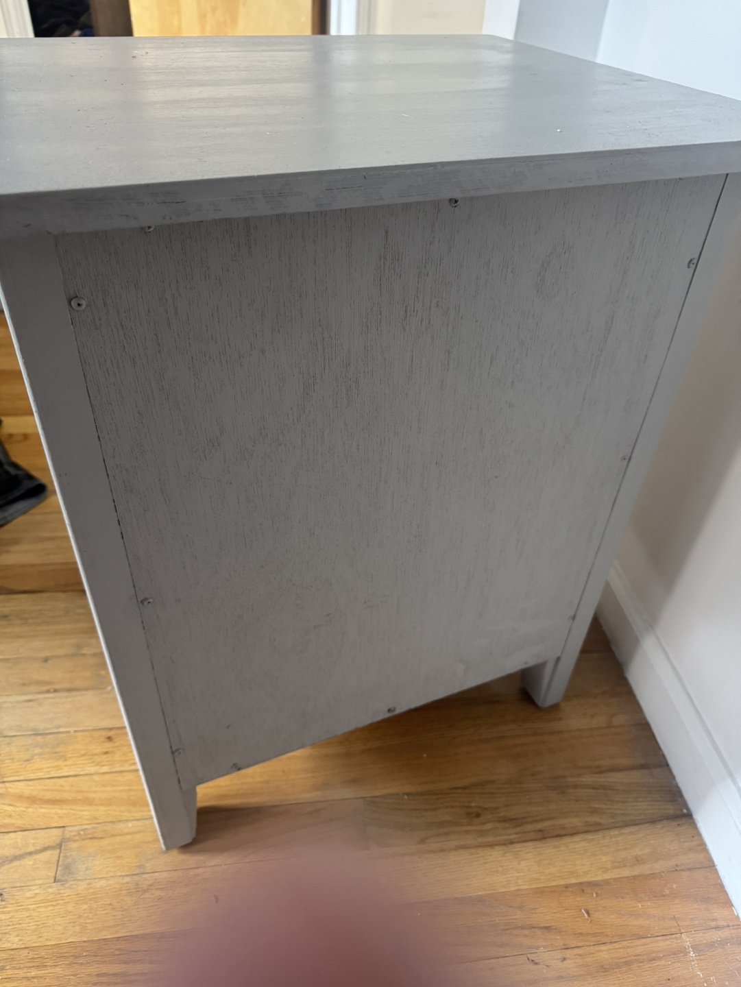 Gray One-Drawer Nightstand - Real Wood - photo 5