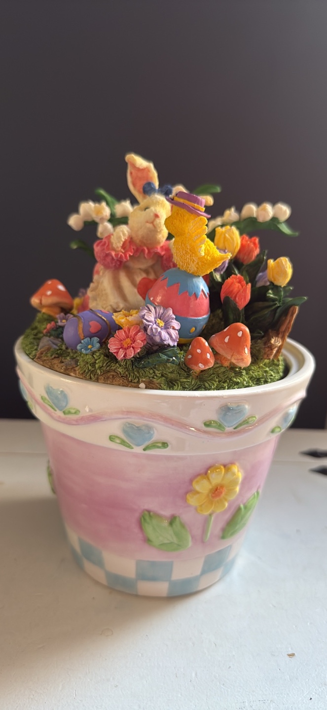Adorable Easter Bunny and Chick Planter - photo 5