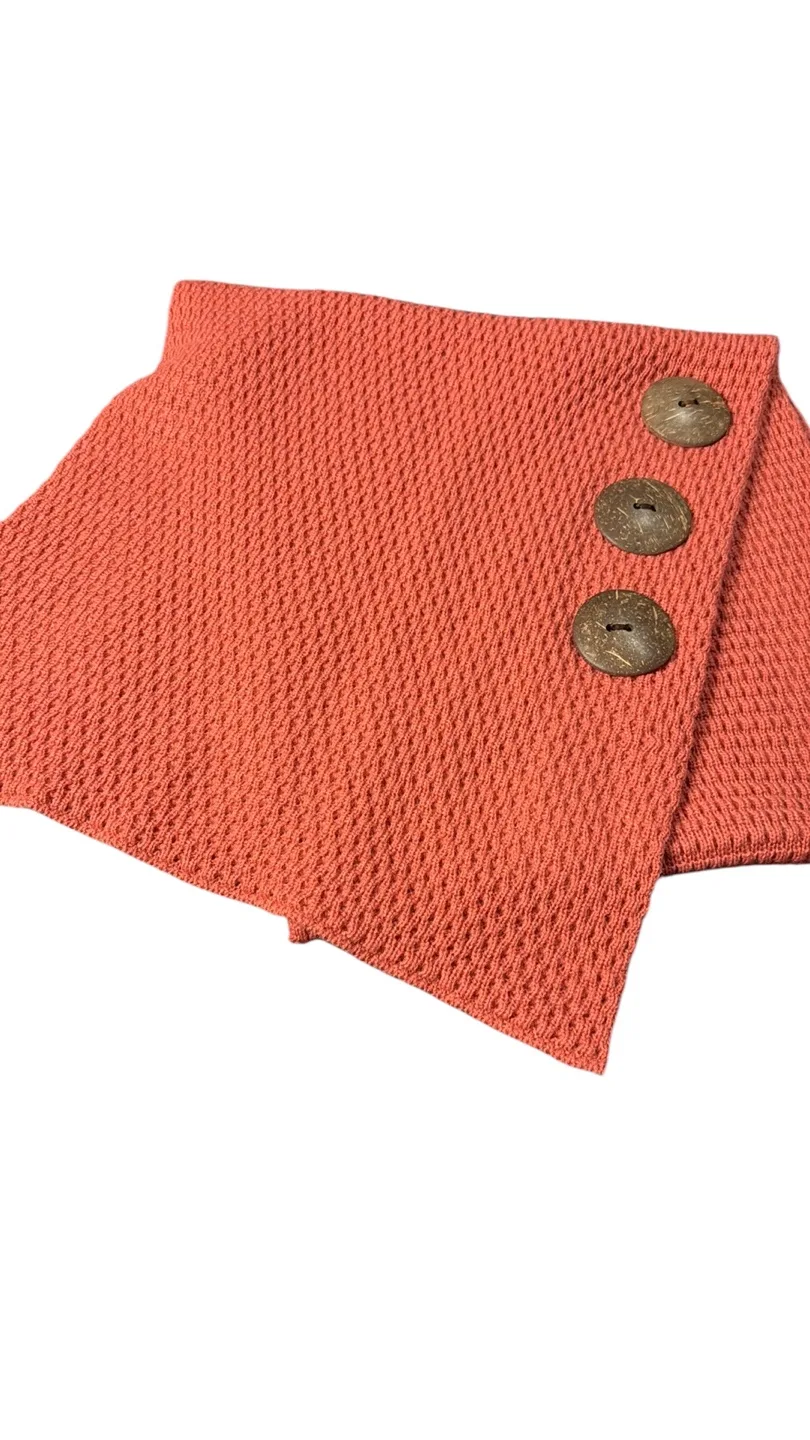 Coral Knitted Wrap with Coconut Buttons image indicator(4)