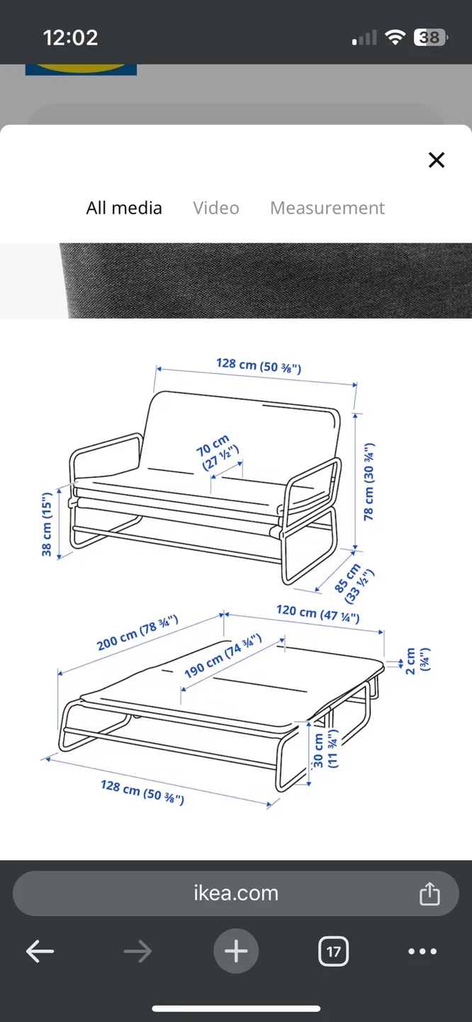IKEA Hammarm foldable Sofa Bed image indicator(2)