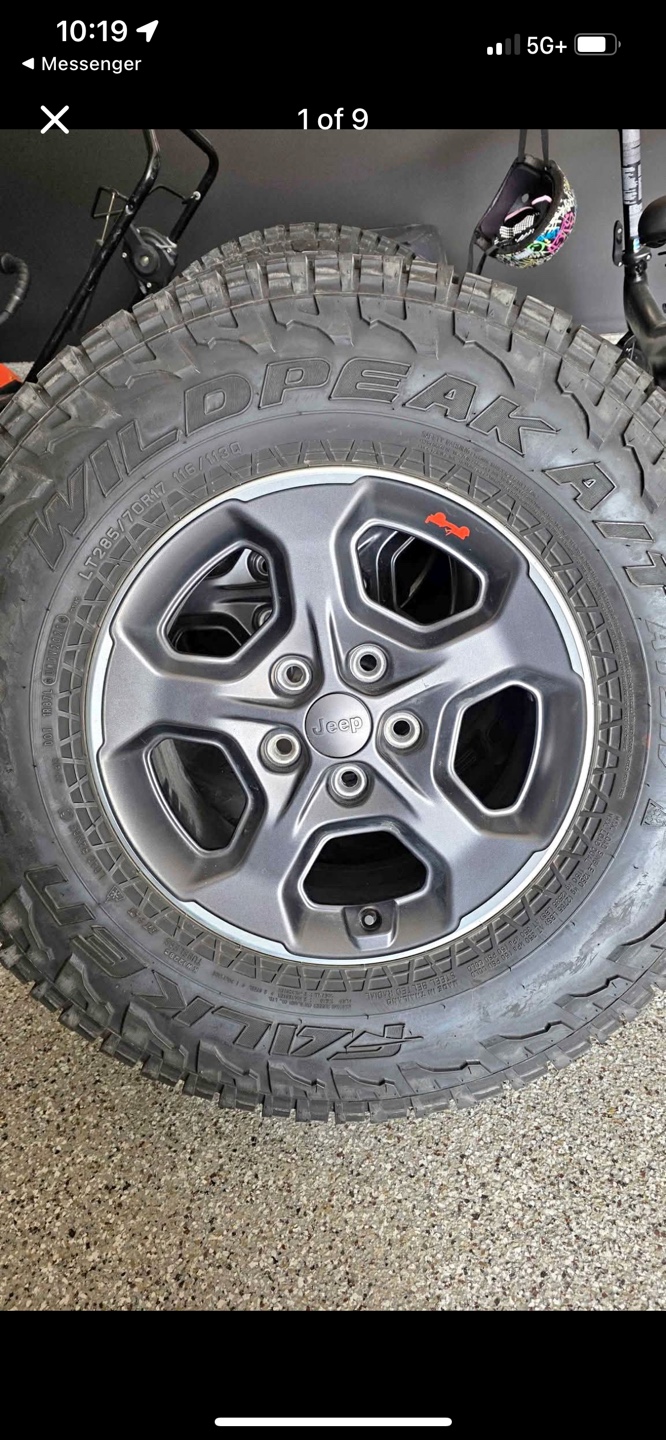 Lt 285/70/17 Wildpeak A/T tires on jeep rims