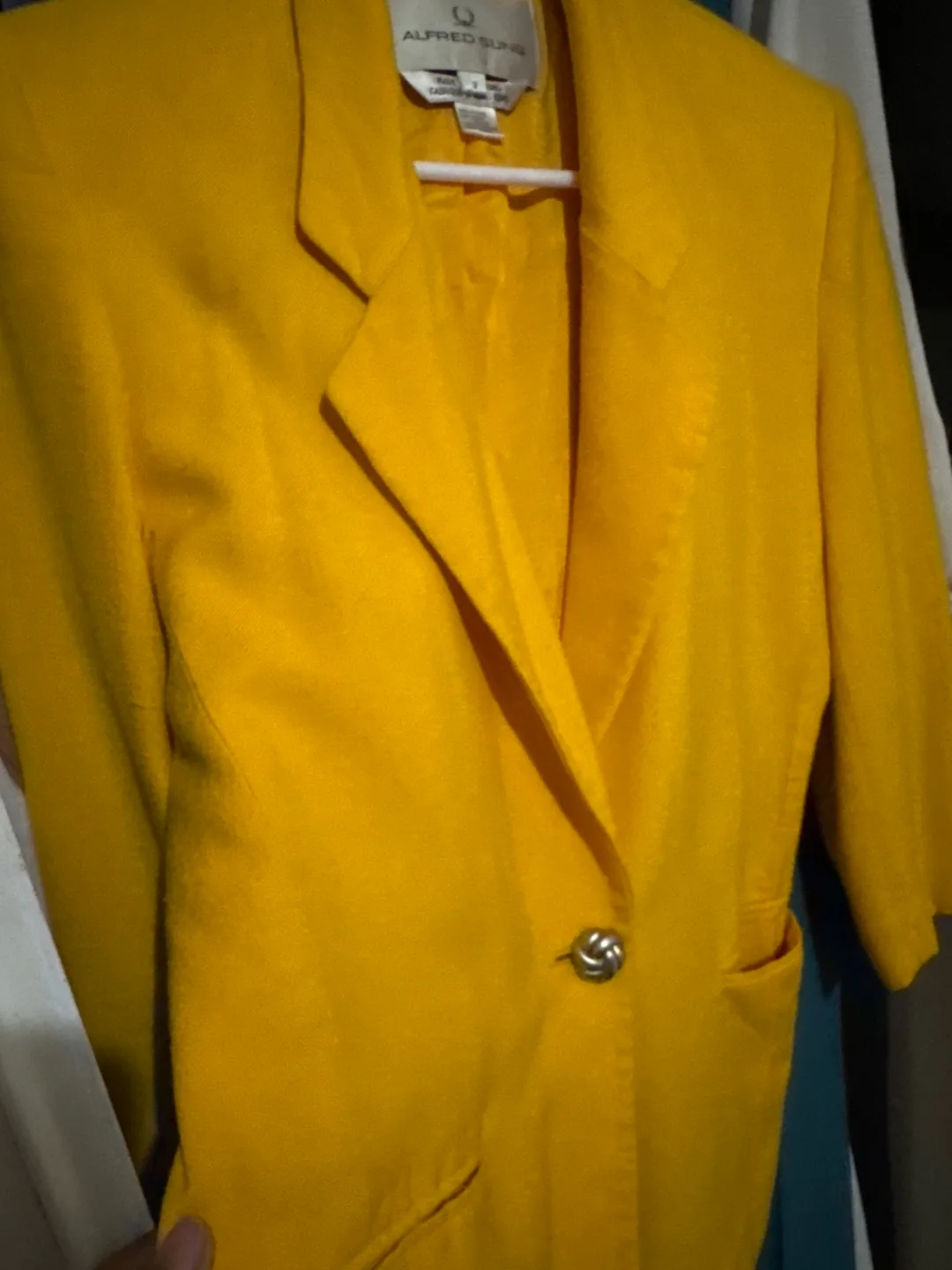 Alfred Sung Mustard Yellow Blazer Jacket image indicator(2)