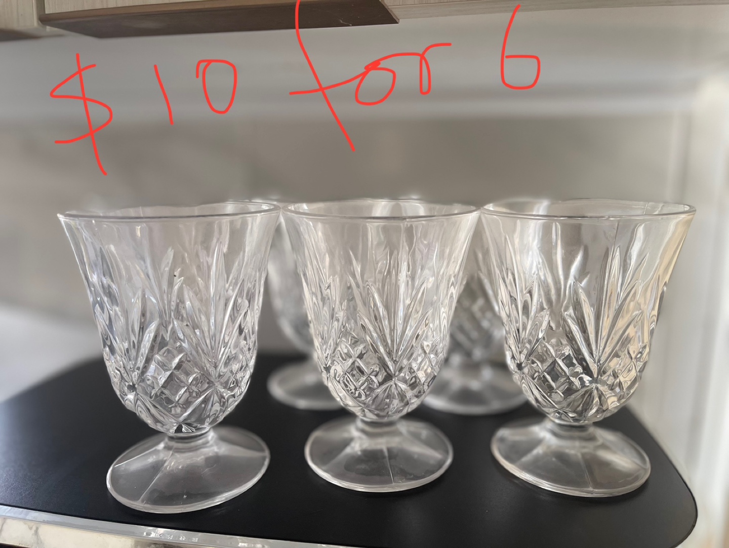 Set of 6 Crystal Glasses
