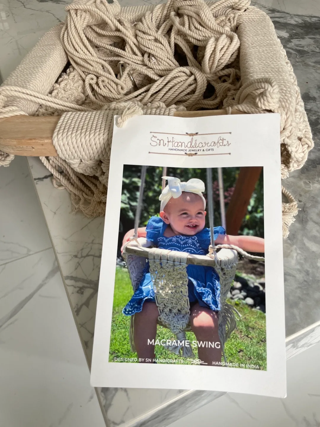 Handmade Macrame Baby Swing image indicator(3)