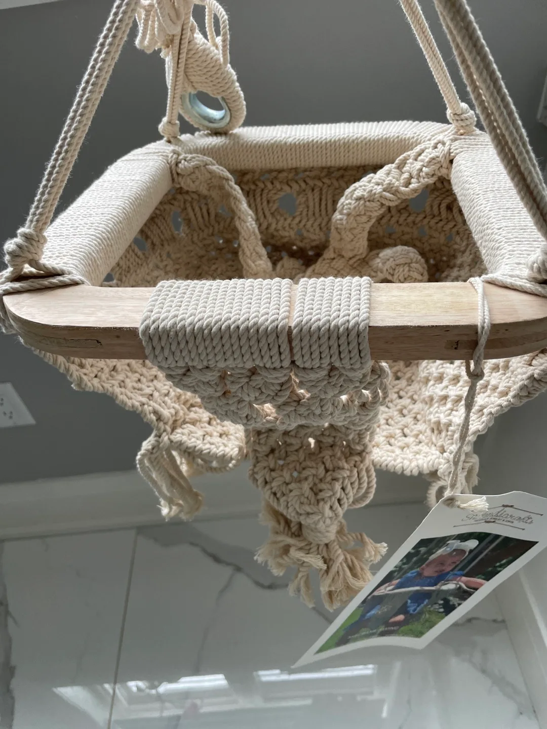 Handmade Macrame Baby Swing image indicator(2)