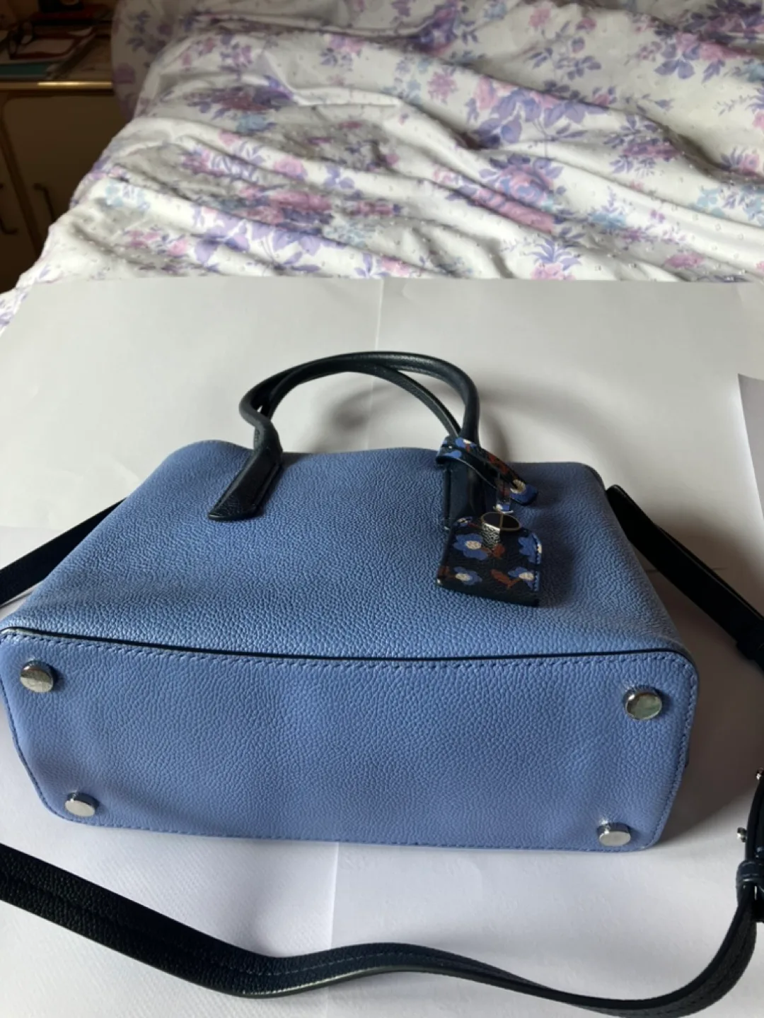 Kate Spade satchel blue and floral image indicator(3)