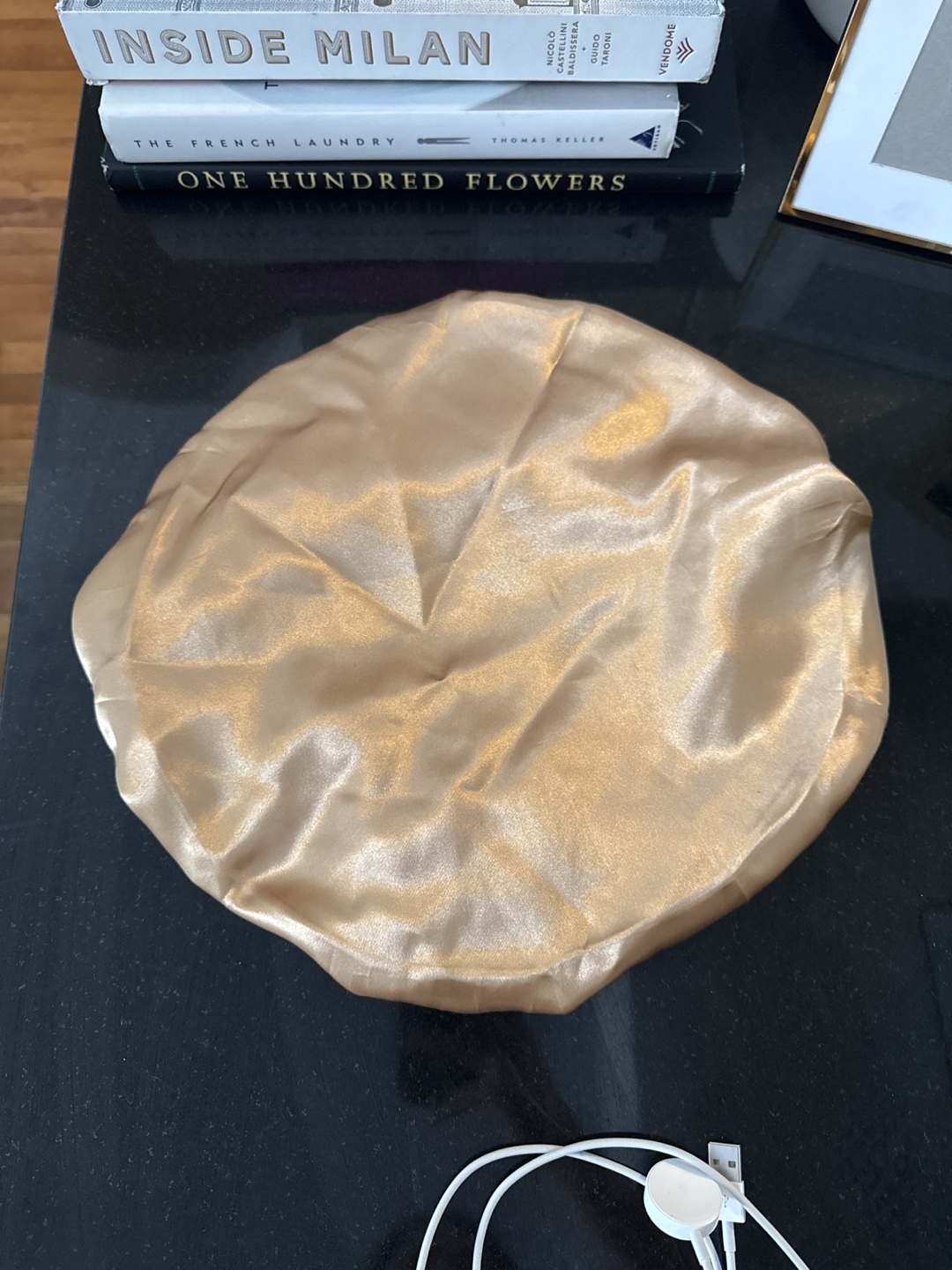 Champagne Satin Sleeping Bonnet - photo 2