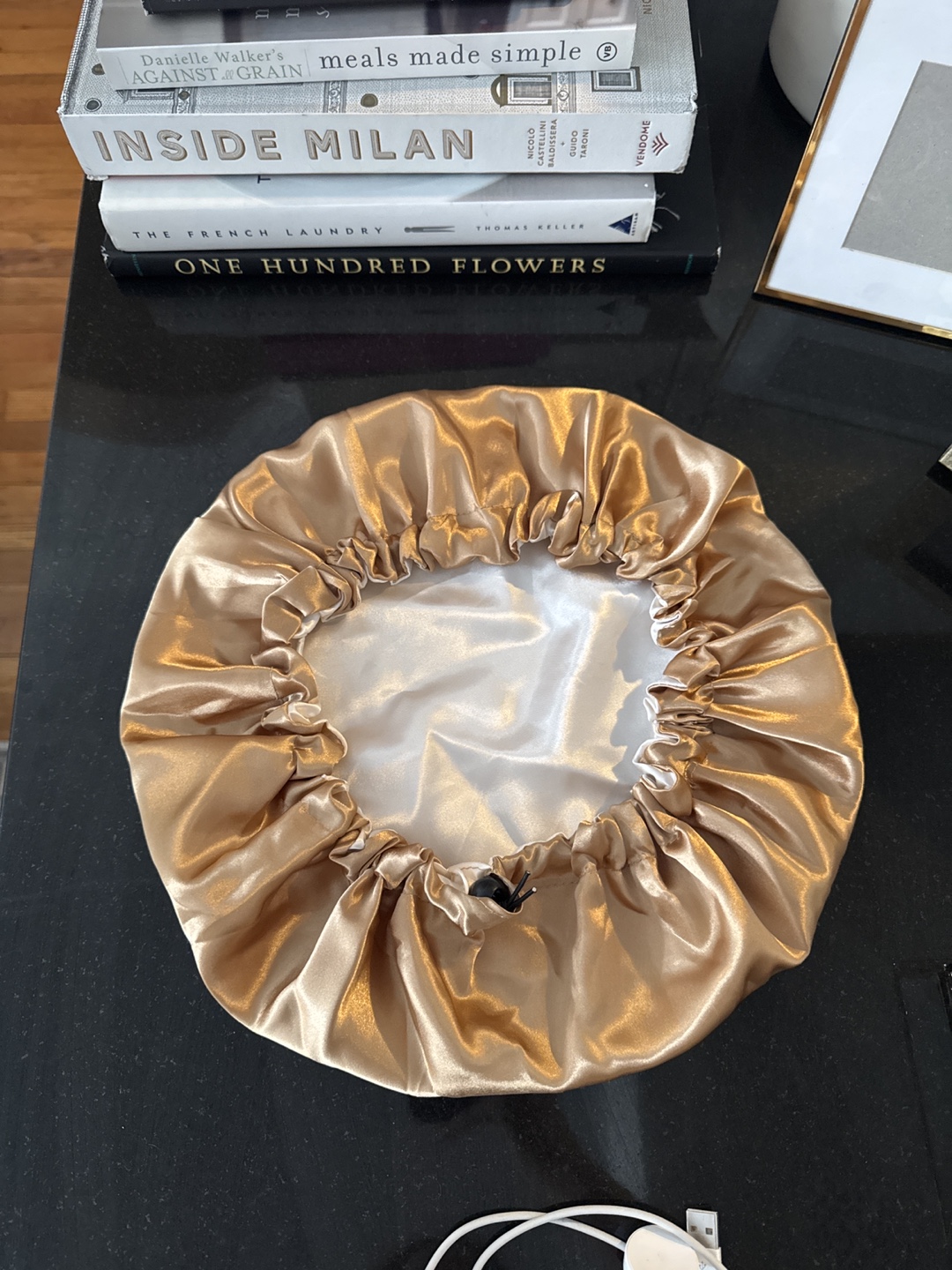Champagne Satin Sleeping Bonnet