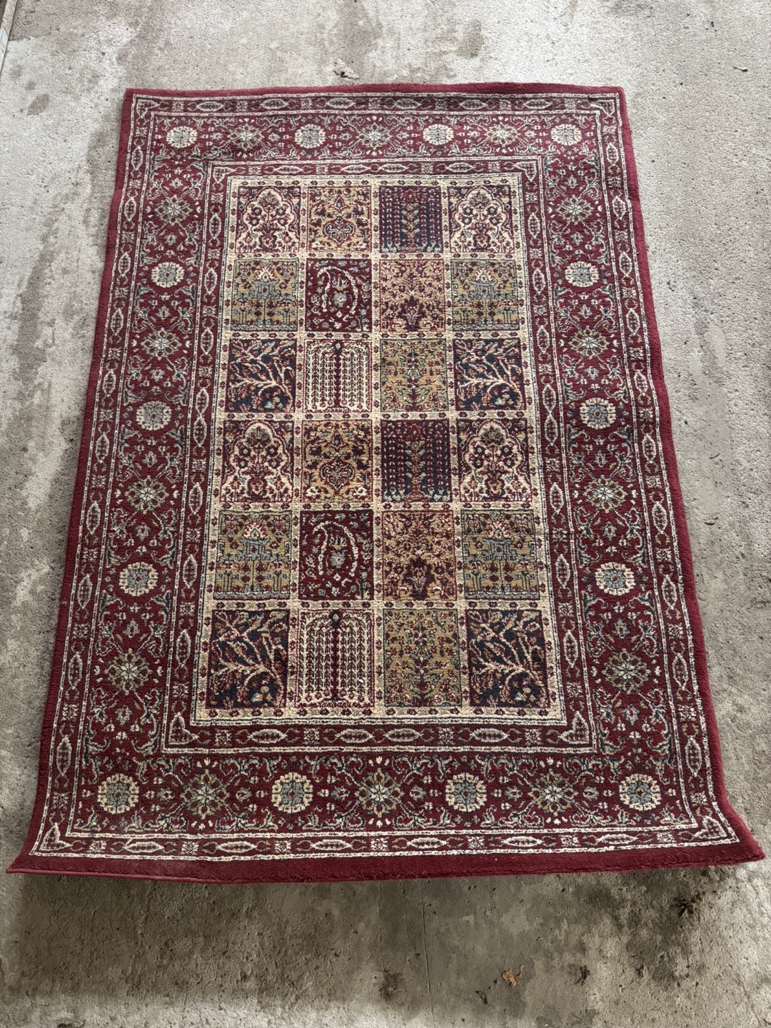 Red and Beige Area Rug