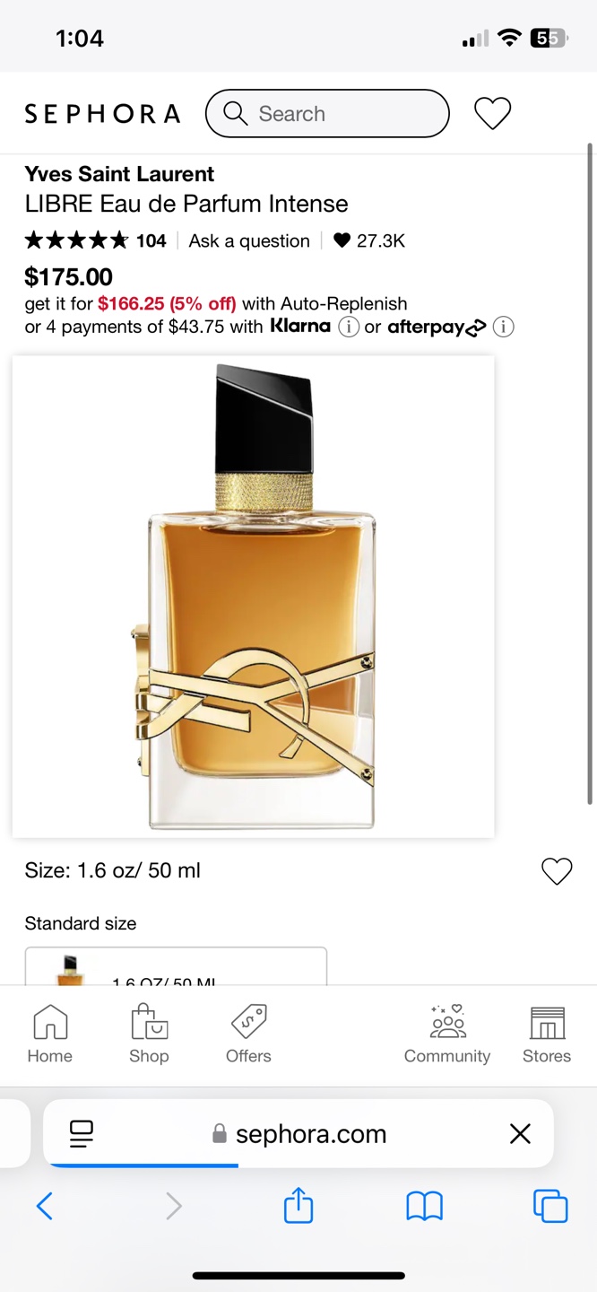 Yves Saint Laurent Libre Eau de Parfum Intense 50ml