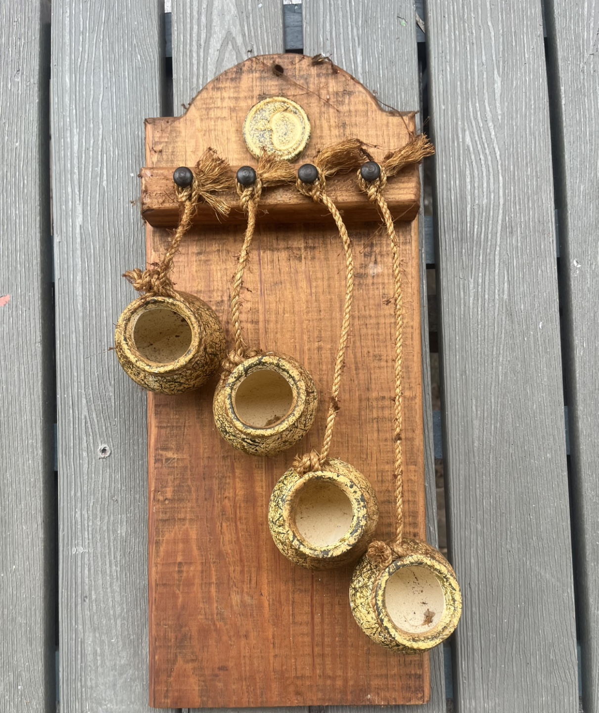Rustic Wooden Hanging Planter