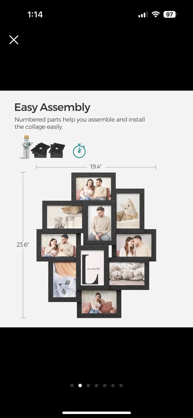 Nine-Photo Collage Frame - Black MDF #freecycle image indicator(2)