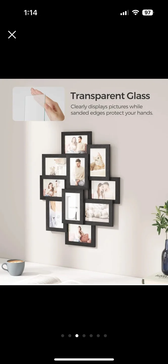 Nine-Photo Collage Frame - Black MDF #freecycle image indicator(3)