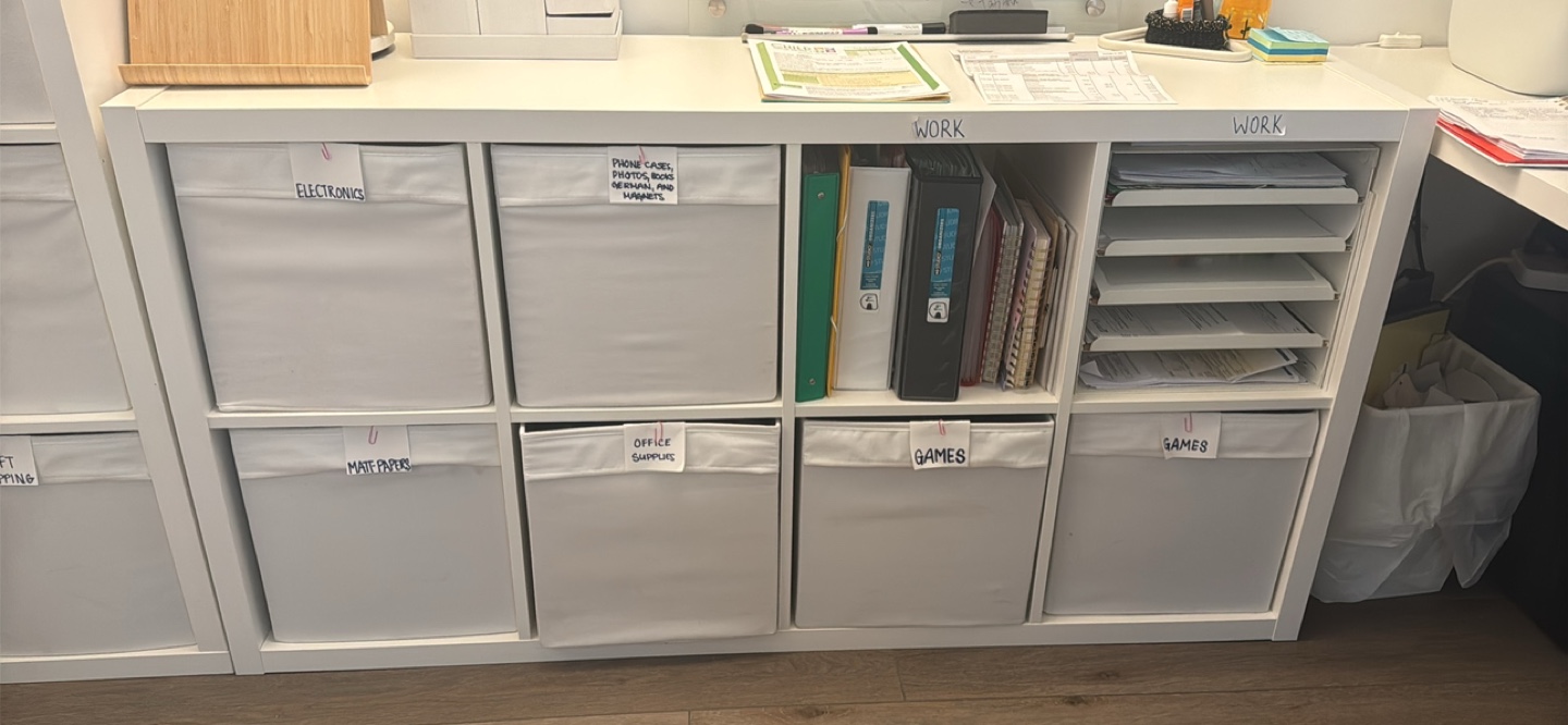 IKEA Kallax 8 Cube Shelving Unit with Storage Boxes
